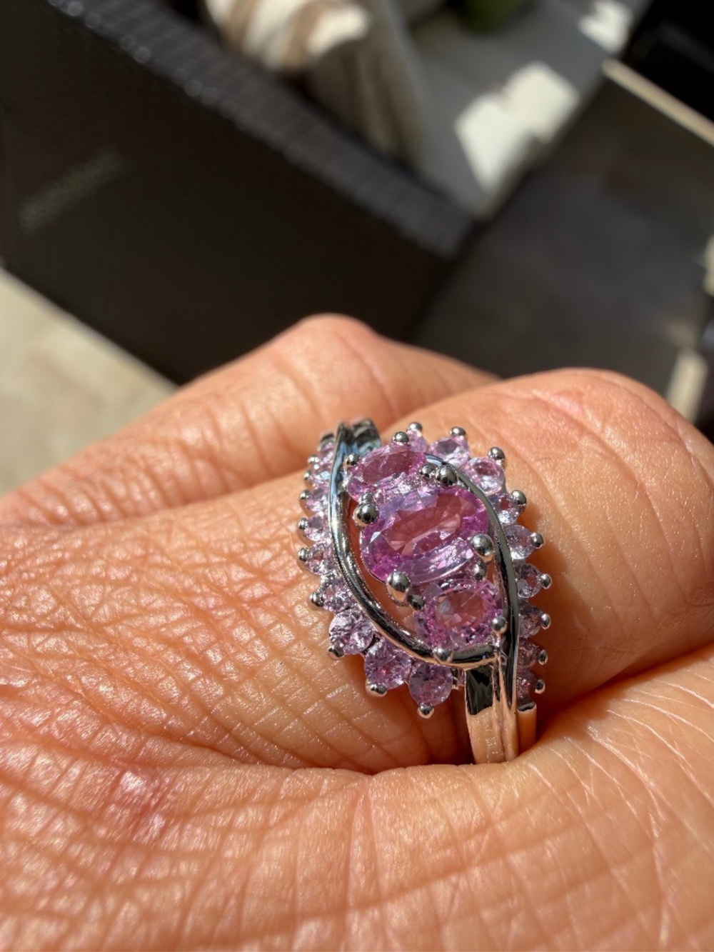 Pink Sapphire and Pink Diamonds Ring